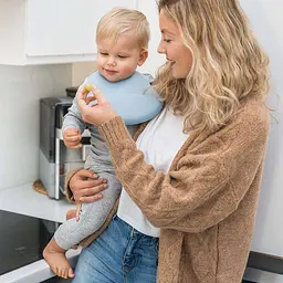Нагрудник м'який з регульованою застібкою (32 см x 23 см) BabyOno Блакитний - мініатюра 3