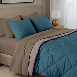 Покривало Cosas TAUPE STONE CS3 200х230 см стьобане двостороннє на ліжко та диван (Blanket_84Quartz_68Sky_kt_77CherryDark_200x230) - мініатюра 7