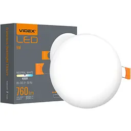 LED світильник Videx безрамковий круглий 9W 4000K 220V (VLE-DLFR-094) - мініатюра 2