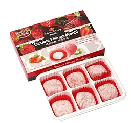 Тістечка моті Bamboo House Double Fillings Mochi Strawberry Milk 180г - мініатюра 3