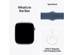 Смарт-годинник Apple Watch Series 10 GPS 46mm Silver Alu. Case w. Denim Sport Band - S/M (MWWL3) - мініатюра 8