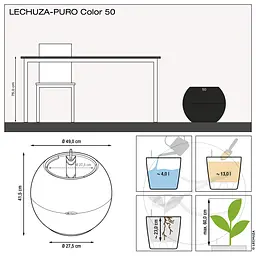 Вазон Lechuza Puro Color 50 білий (13340) - мініатюра 14