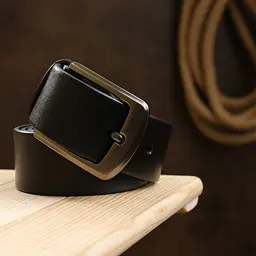 Стильний шкіряний чоловічий ремінь Vintage 20747 Чорний - мініатюра 8