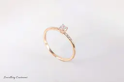 Каблучка з червоного золота з фіанітами 18.5 K-0074 - мініатюра 2