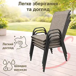 Комплект садових меблів 4Points Orvieto-6 прямокутний стіл 150х90х70см стільниця штучне дерево Polywood та 6 стільців - мініатюра 10