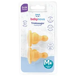 Латексна соска Baby-Nova, кругла, для молока, 0+ міс., 2 шт. (3961092)