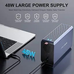Корпус для зовнішнього накопичувача ACASIS EC-7352 USB 3.0 з підтримкою RAID та ємністю до 60 ТБ (Синій) - мініатюра 7