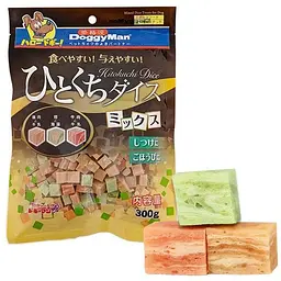 Ласощі для собак DoggyMan Mixed Dice Treats кубики мікс курка, говядина, тріска 0.3кг