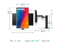 Монітор BenQ PD2706UA (9H.LLKLB.QBE) - мініатюра 9