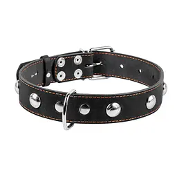 Нашийник Collar одинарний з прикрасами (ширина 35мм довжина 48-63см) чорний - мініатюра 2