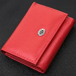 Компактне жіноче портмоне з монетницею із натуральної шкіри ST Leather 22729 червоне - мініатюра 1