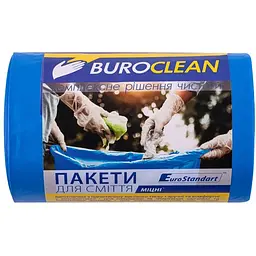 Пакети для сміття Buroclean EuroStandart міцні сині 60 л 40 шт. (4823078977892)