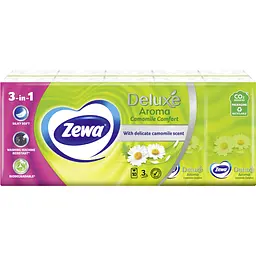Набір носовички Zewa Deluxe Ромашка тришарові 10 п. x 10 шт. - мініатюра 2