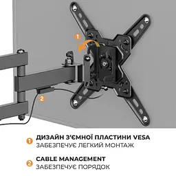 Настінне кріплення Brateck LDA40-223 13" - 43" - мініатюра 7