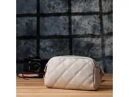 Модна жіноча сумка прошита ромбами з натуральної шкіри Vintage 23×14×7 см sum0027592 - мініатюра 10