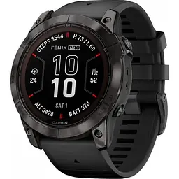 Смарт-годинник Garmin Fenix 7X Sapphire Solar Carbon G. DLC Tit. with Black Band (010-02778-10/11)