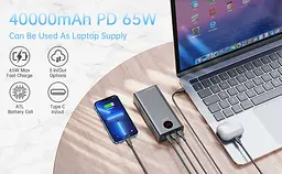 Зовнішній акумулятор Romoss PEA40S Pro 40000mAh 65W чорний - мініатюра 6