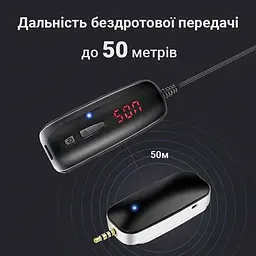Безпровідний мікрофон для телефону, смартфона петлічний Savetek P7-UHF, до 50 метрів (100672) - мініатюра 2