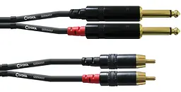 Коммутационный кабель 2хJack 6.3 — 2хRCA 3м Cordial CFU 3 PC - мініатюра 1