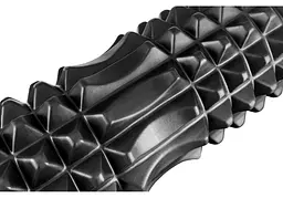 Масажний ролик EasyFit Solid Grid Roller 45 см v.2.2s чорний (EF-2053-BK) - мініатюра 2
