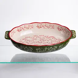 Форма для запікання Vintage 35×22×5 (см) овальна форма для випікання в духовці з ручками Зелений Yiwu HM05-03 - мініатюра 5
