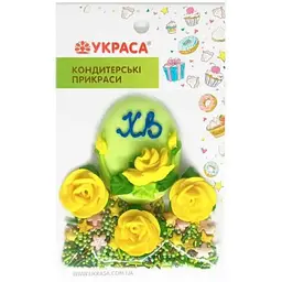 Пасхальне яйце УКРАСА з трояндами та посипкою