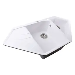 Гранітна мийка Globus Lux Garda білий 1000x500мм-А0007 000008750, Білий - мініатюра 2