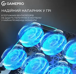 Охолоджувальна підставка для ноутбука до 17,3 дюймів GamePro GPCP-795 RGB 2xUSB 8xfans - мініатюра 16