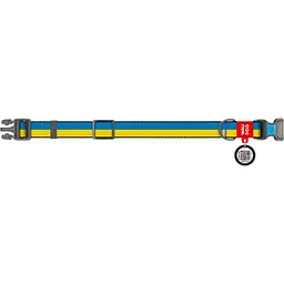 Нашийник для собак Waudog Nylon Colors of freedom, з QR паспортом, пластиковый фастекс, M, 24-40х2 см - мініатюра 2