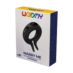 Ерекційне віброкільце Wooomy Marry Me, перезаряджувальне, 10 режимів вібрації, діаметр 4 см - мініатюра 4