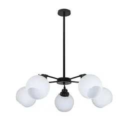 Люстра стельова Levistella 752F1609-5 BK+WH, E27, 5 плафонів, діаметр 700 мм, чорний+білий, сучасний стиль - мініатюра 2