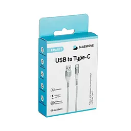 Кабель BRAID2 USB - Type-C 3A 1m (GB-AC13WH) Білий - мініатюра 4
