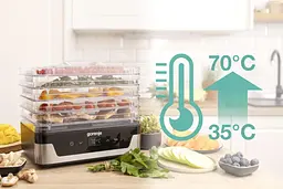 Gorenje Сушарка для продуктів Gorenje 230Вт, піддонів - 5x2.8см, діаметр - 29см, макс - 75°С, електр. - мініатюра 9
