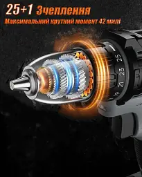 Акумуляторний дриль-шуруповерт FAHEFANA з батареєю 2000 мАh - мініатюра 4