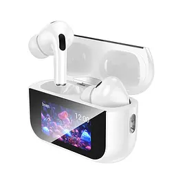 Бездротові навушники Hoco EW79 Bright, TWS, ANC, Touch Screen, BT5.4, 30mAh, 350mAh, 4h, white - мініатюра 5