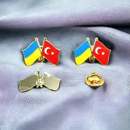 Подвійний значок-пін «Україна – Туреччина» 25 × 19 мм (00008) - мініатюра 3