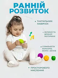 Набір тактильних сенсорних м'ячиків для немовлят MegaZayka масажні дитячі кульки іграшки для купання Монтесори сенсорні - мініатюра 2