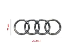 Емблема задня Audi Хром Вигнута 202х71 мм на скотчі (Завод) - мініатюра 2