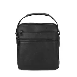 Сумка чоловіча шкіряна чорна Tiding Bag 17622-3A через плече з ручкою - мініатюра 2