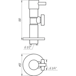Кран напівобертовий кутовий Solomon 1/2″х3/4″ Lazer 7076 000004157 - мініатюра 6