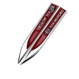 Емблема крила KIA 2шт 148×18мм червоні (метал)