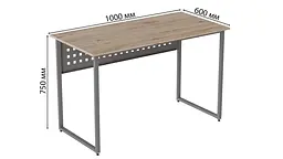 Комп'ютерний стіл Ferrum-decor Майк 75x100x60 сірий ДСП Дуб Сан-Марино 32мм (FRD-101775) - мініатюра 4