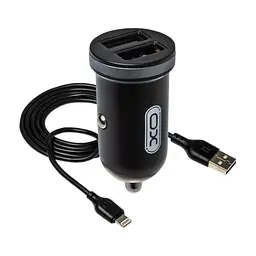Зарядний пристрій XO 2xUSB 2.1A + cable USB to Lightning black (TZ08-L-BK)