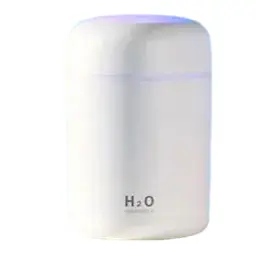 Портативний світлодіодний ультразвуковий зволожувач повітря Humidifier H2O 300 мл білий