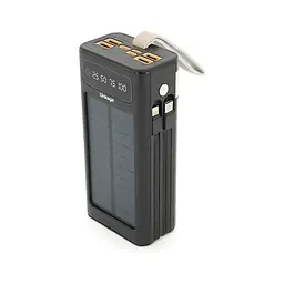 Батарея універсальна Linkage 30000mAh, Solar, 22.5W, cables Туре-С+Lighting, Black (LKP-46) - мініатюра 3