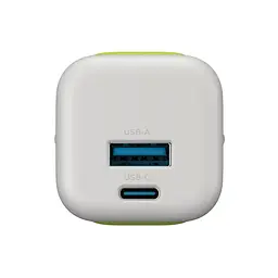 Зарядний пристрій HAVIT HV-UC230 GaN 33W USB-A+USB-C Gray/Green HAVIT (29274-000) - мініатюра 3