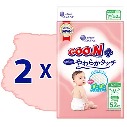 Набір підгузки GOO.N Plus для дітей 6-11 кг розмір M 104 шт. - мініатюра 2