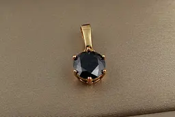 Кулон Xuping Jewelry чорний камінь на шість кріплень 8 мм золотистий