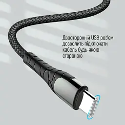 Дата кабель USB-C to USB-C 2.0m PD Fast Charging 65W 3A grey ColorWay (CW-CBPDCC039-GR) - мініатюра 5