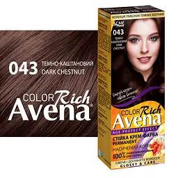 Cтійка крем-фарба для волосся Avena Rich Color темно-каштановий 43 138 мл - мініатюра 2